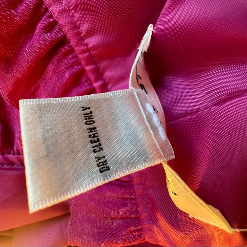 Rafael Jacket Pink Iridescent Open Front Small Tie Ruffle Front & Cuffs EUC 10 - Picture 8 of 8